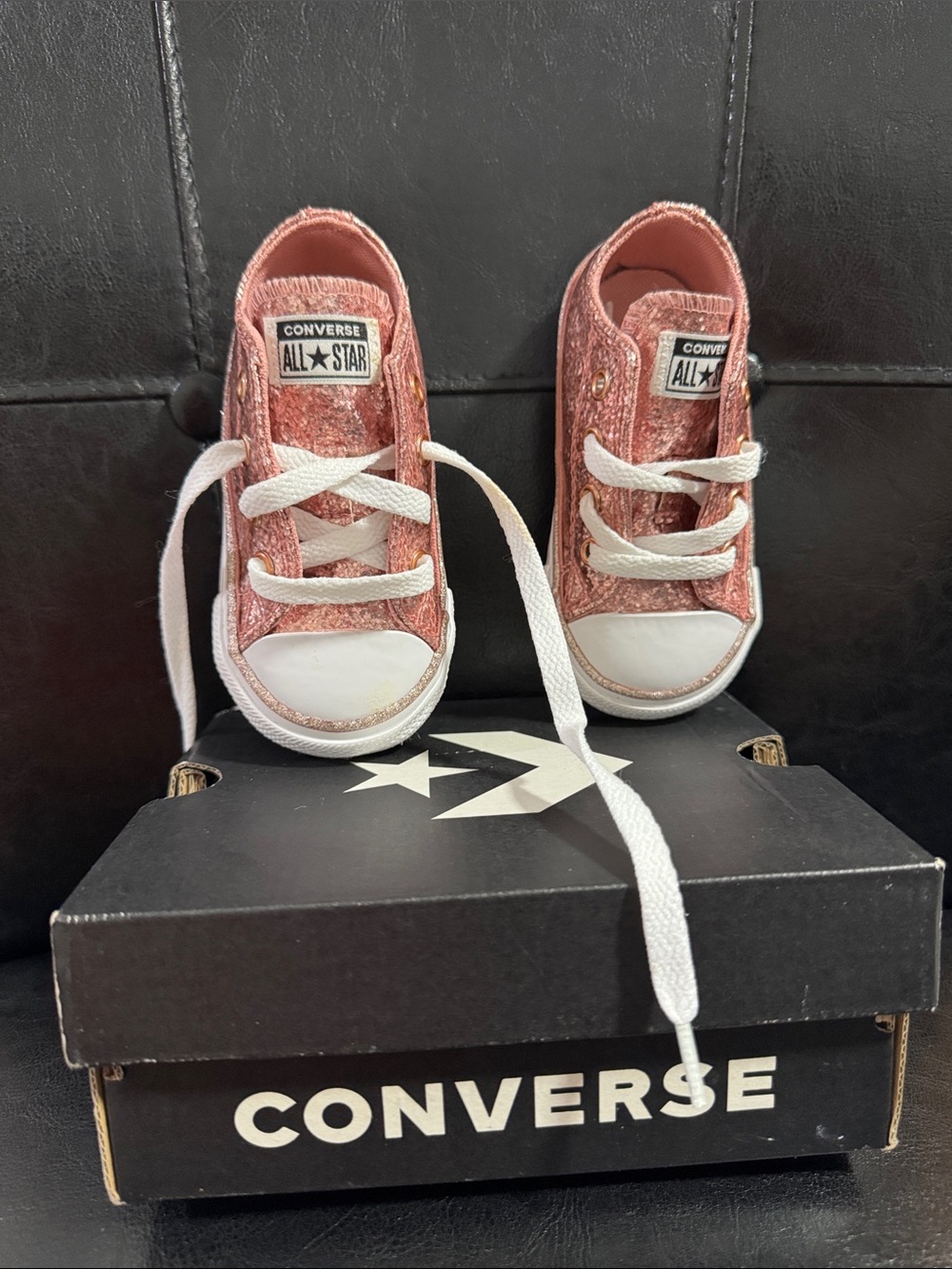 Converse Kids All Star Low Top Sneakers - Pink Glitter